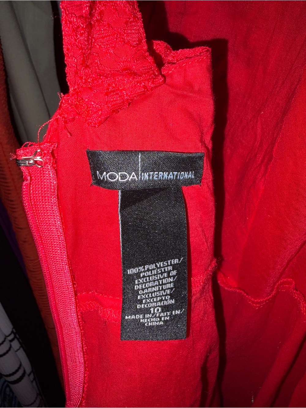 Moda International Red Lace Skater Mini Dress with Crisscross Straps - Picture 2 of 3